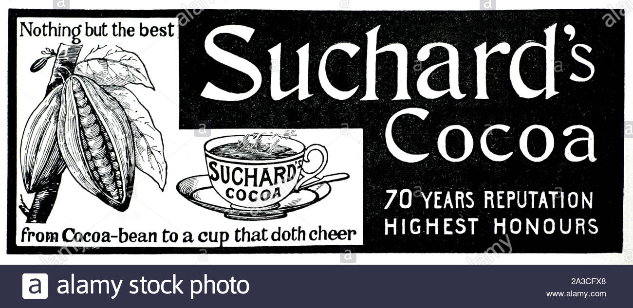 L'époque victorienne, du cacao Suchard, vintage advertising à partir de 1899 Banque D'Images