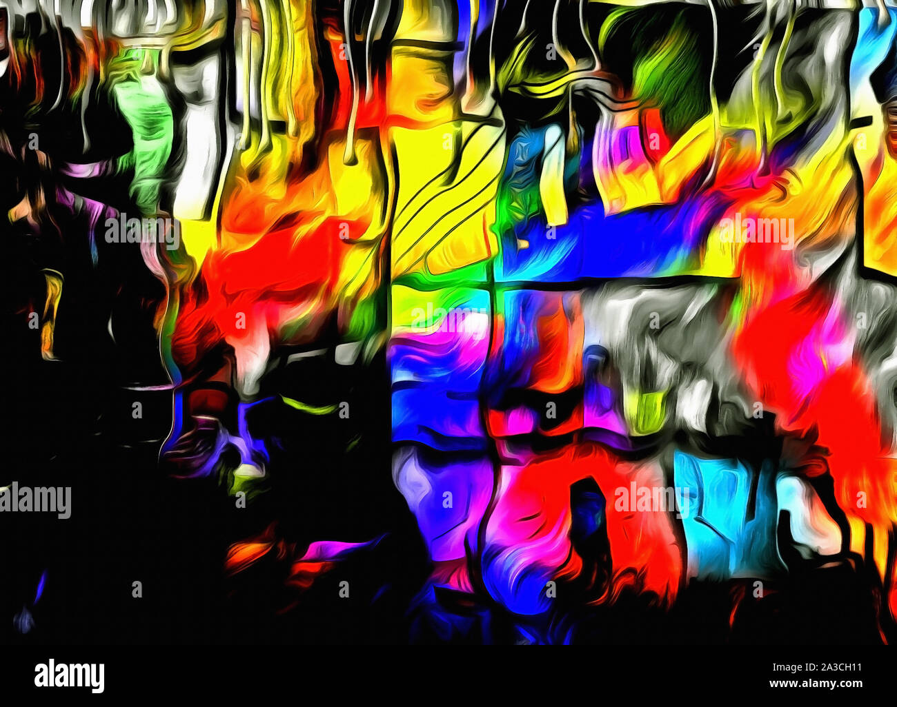 Les couleurs de la ville. La peinture abstraite. Le rendu 3D Banque D'Images