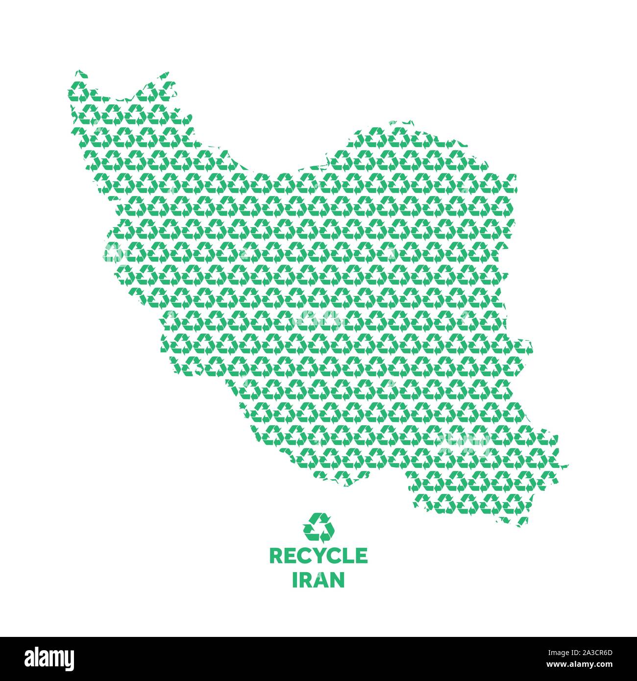 Carte de l'Iran faits de symbole de recyclage. Concept de l'environnement Illustration de Vecteur