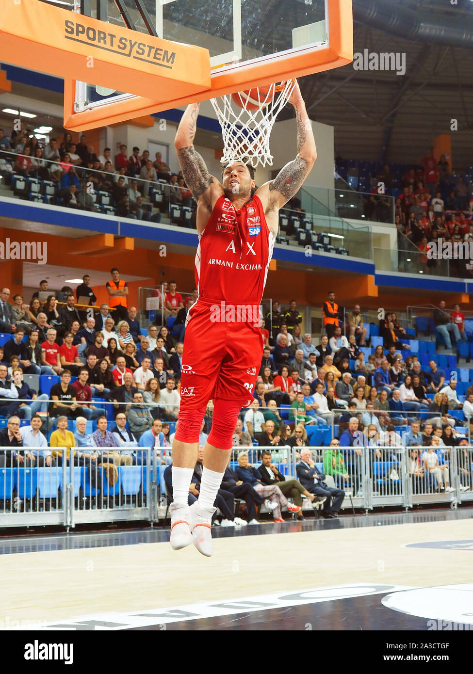 Burns d'ax milano va a schiacciare contre trieste Trieste, au cours d'une Vs|x Armani Exchange Olimpia Milano, Milan, Italie, 06 octobre 2019, Banque D'Images