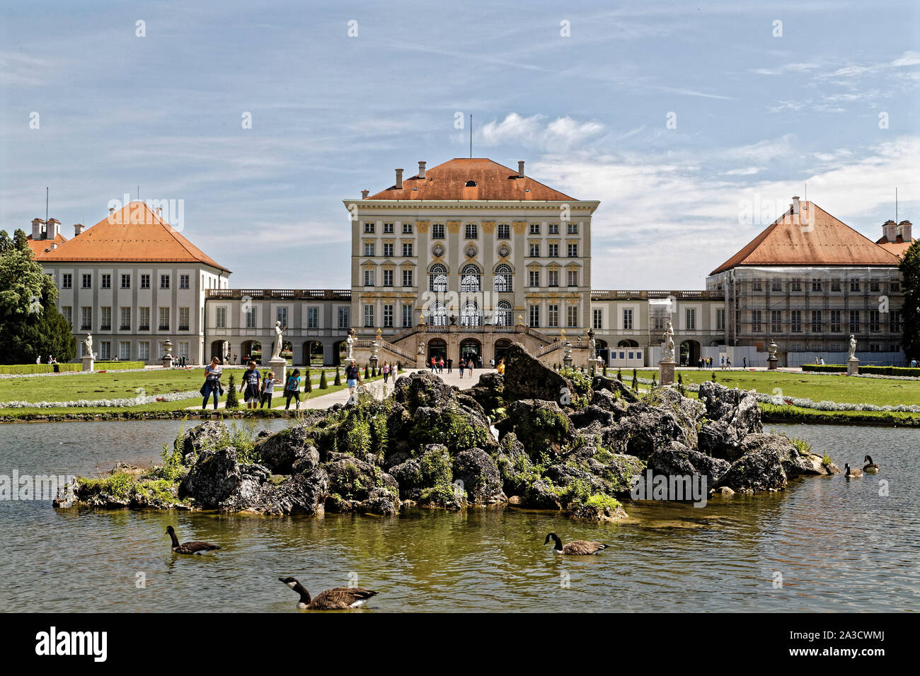 Munich, Allemagne. 6 Août, 2019. Le Palais Nymphenburg était autrefois la résidence d'été du prince-électeurs et des rois de Bavière Banque D'Images