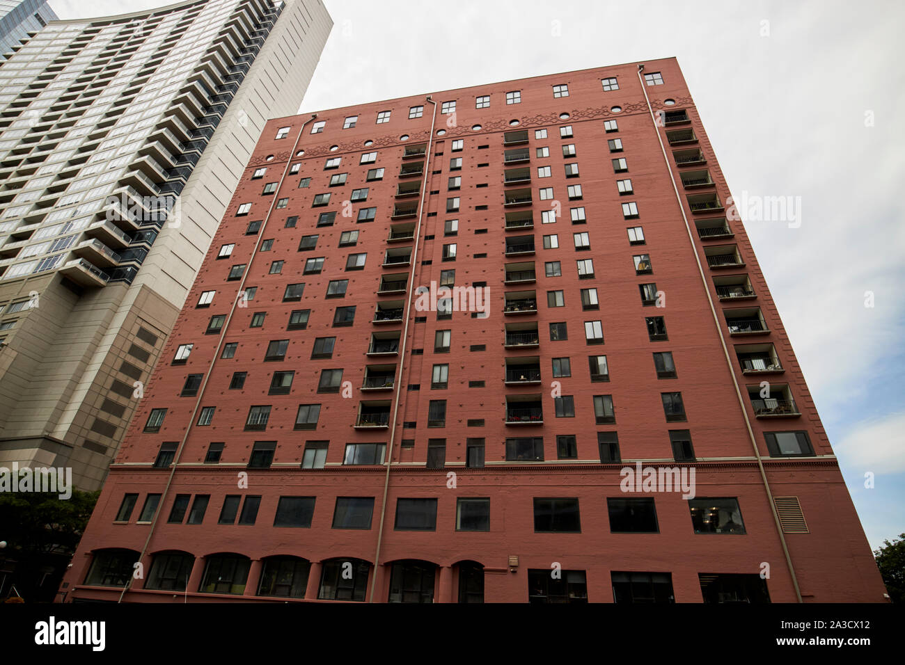 Fulton house ancien entrepôt de stockage froid maintenant transformé en logements en copropriété Chicago Illinois Etats-Unis d'Amérique Banque D'Images