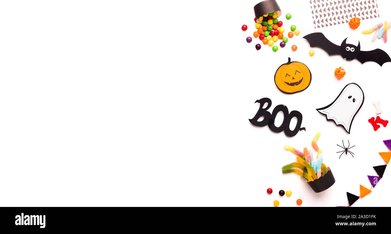 Halloween de background with flat jeter des chiffres effrayants Banque D'Images