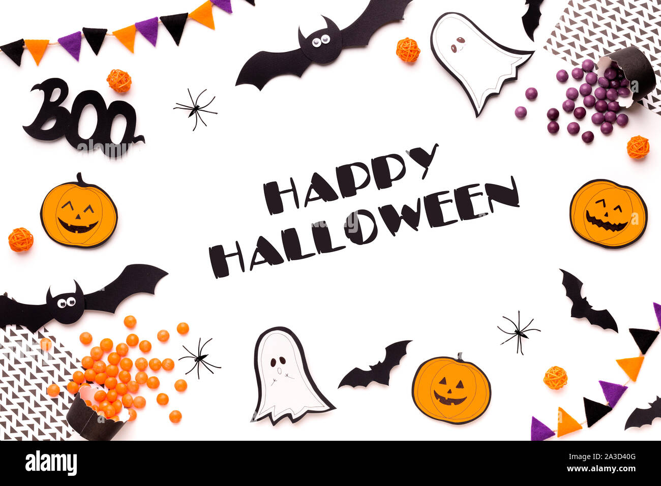 Grande bannière Halloween pour la publicité et l'invitation sur partie Banque D'Images