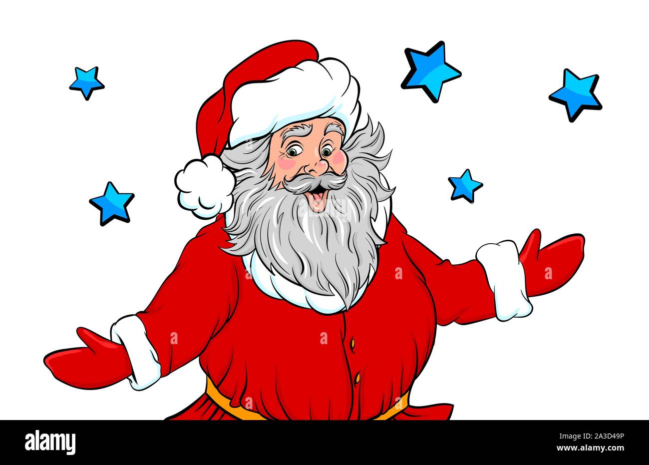 Funny old Santa style pop art show place text Illustration de Vecteur