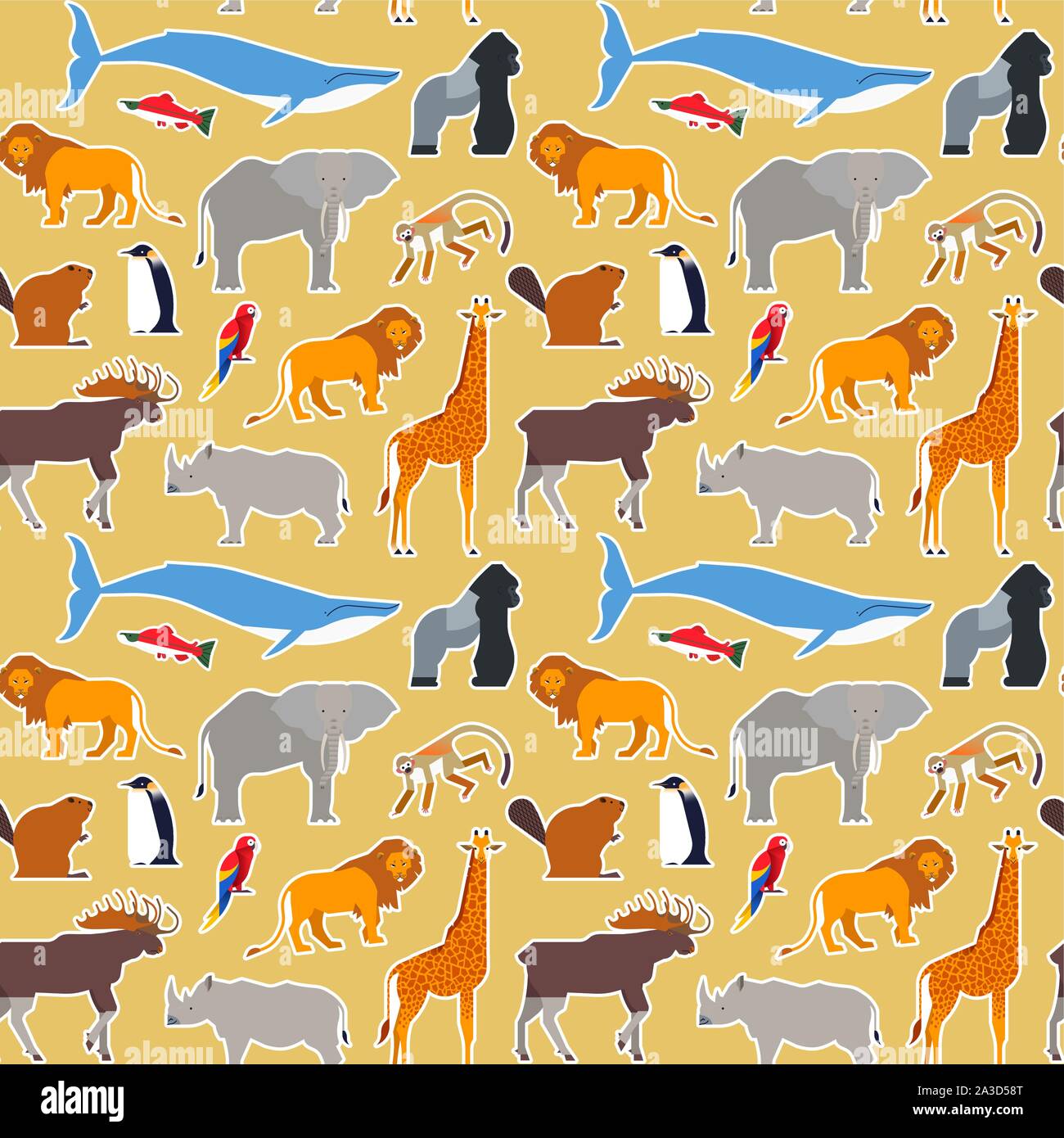 Motif de l'animal une faune sauvage diversifiée cartoon icônes pour les enfants de la faune La faune menacée ou conception de l'arrière-plan. Illustration de Vecteur Motif de l'animal une faune sauvage diversifiée cartoon icônes pour les enfants de la faune La faune menacée ou conception de l'arrière-plan. Illustration de Vecteur
