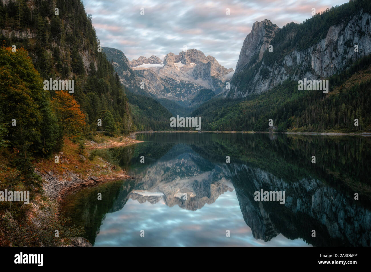 Le lac de Gosau, Haute-Autriche, Gmunden, Autriche, Europe Banque D'Images