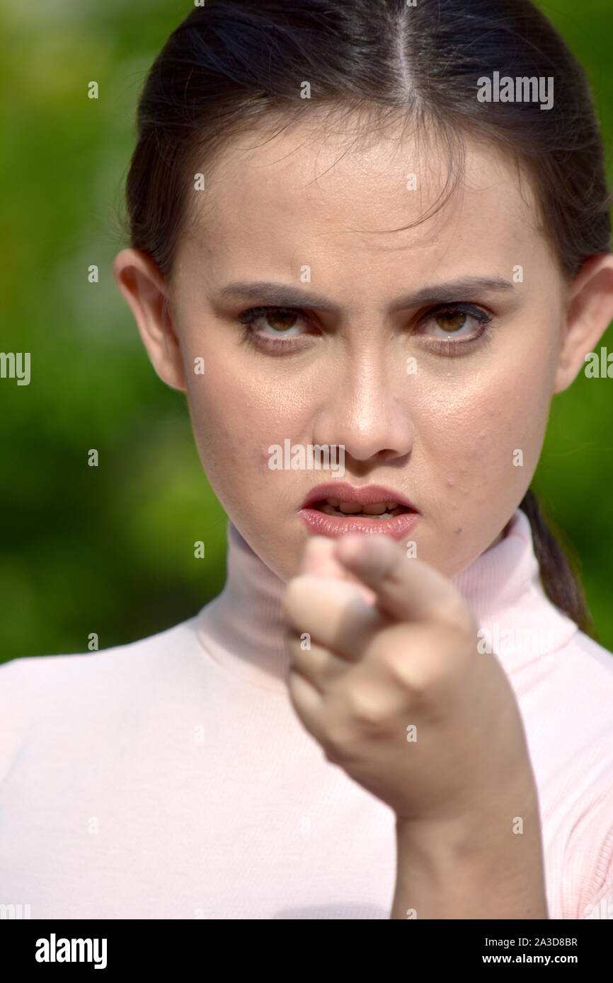 Une belle diversité de Woman Pointing Banque D'Images