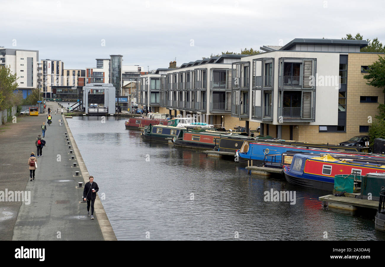 Le 19e siècle Union Canal au Lochrin Basin dans Fountainbridge, Édimbourg. Banque D'Images