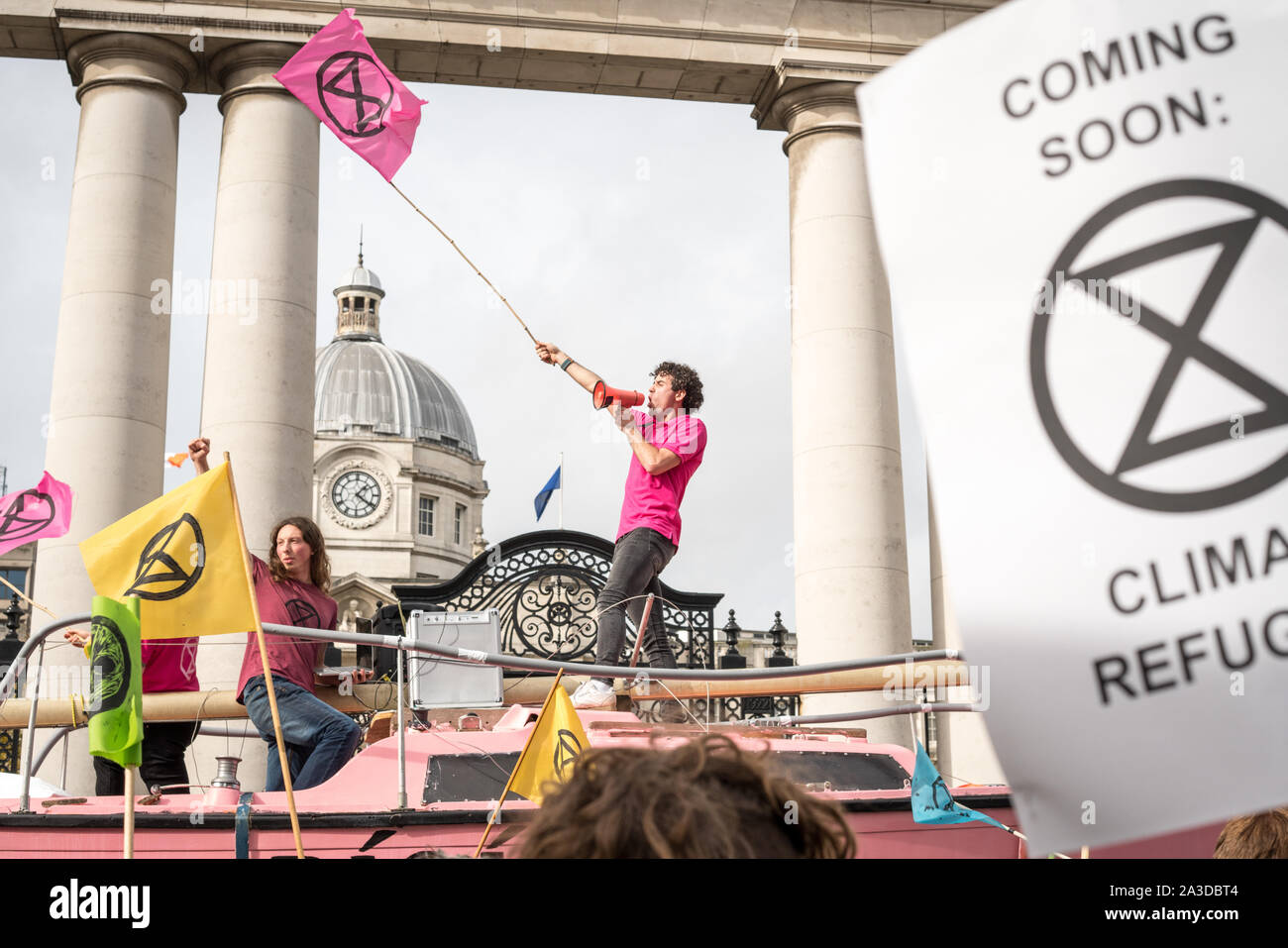 Rébellion Extinction manifestation à Dublin, Irlande. Banque D'Images
