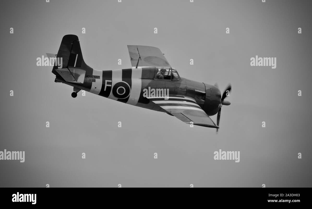 Grumman Wildcat FM2 (G-RUMW) à l'IWM Duxford, Bataille d'Angleterre bourget sur le 22 septembre 2019 Banque D'Images