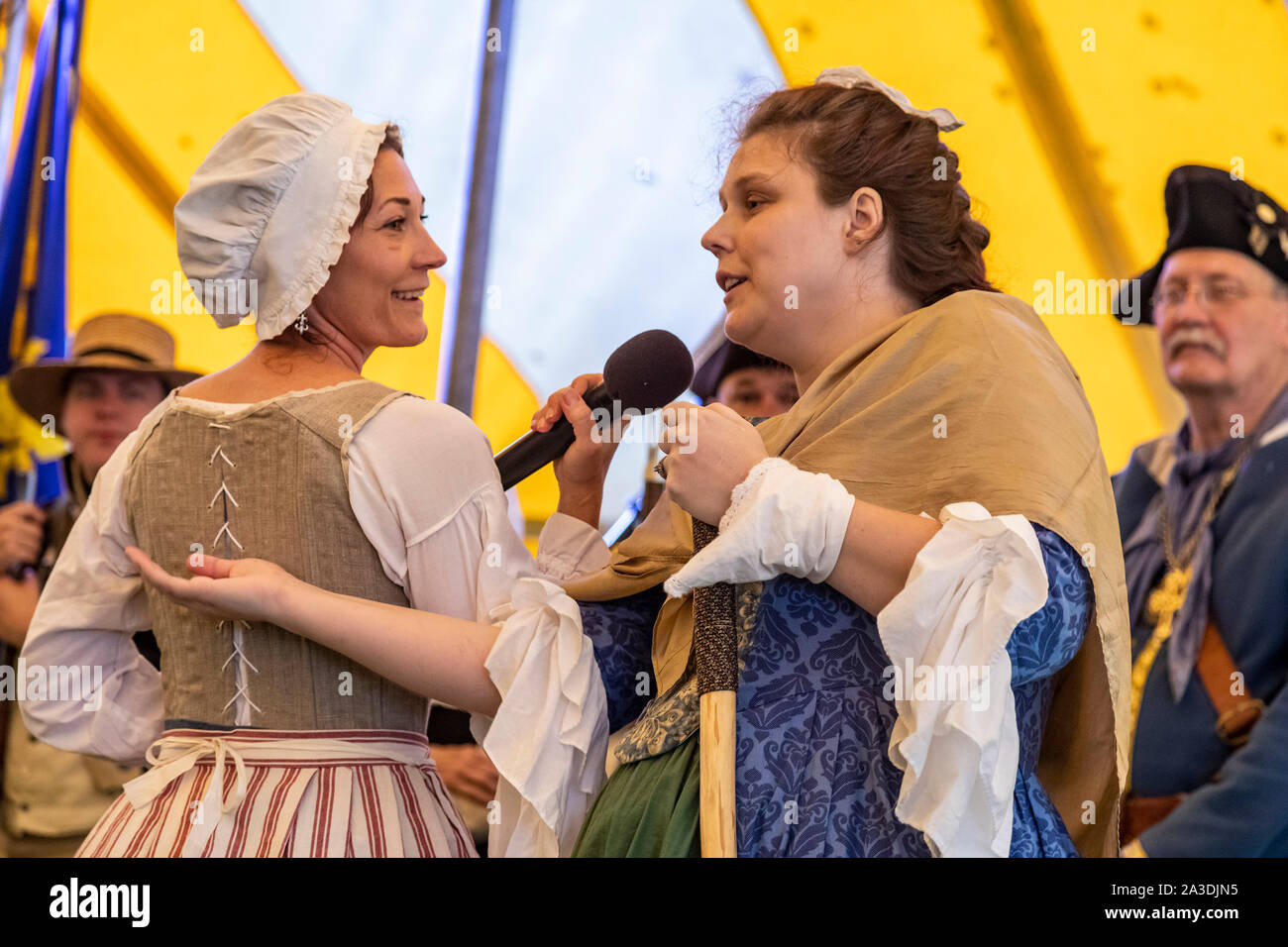 Detroit, Michigan - Historique de reconstitution historique période montrent que les vêtements de Ste. Anne Paroisse de Detroit tient sa troisième rendez-vous annuel la festiva Banque D'Images