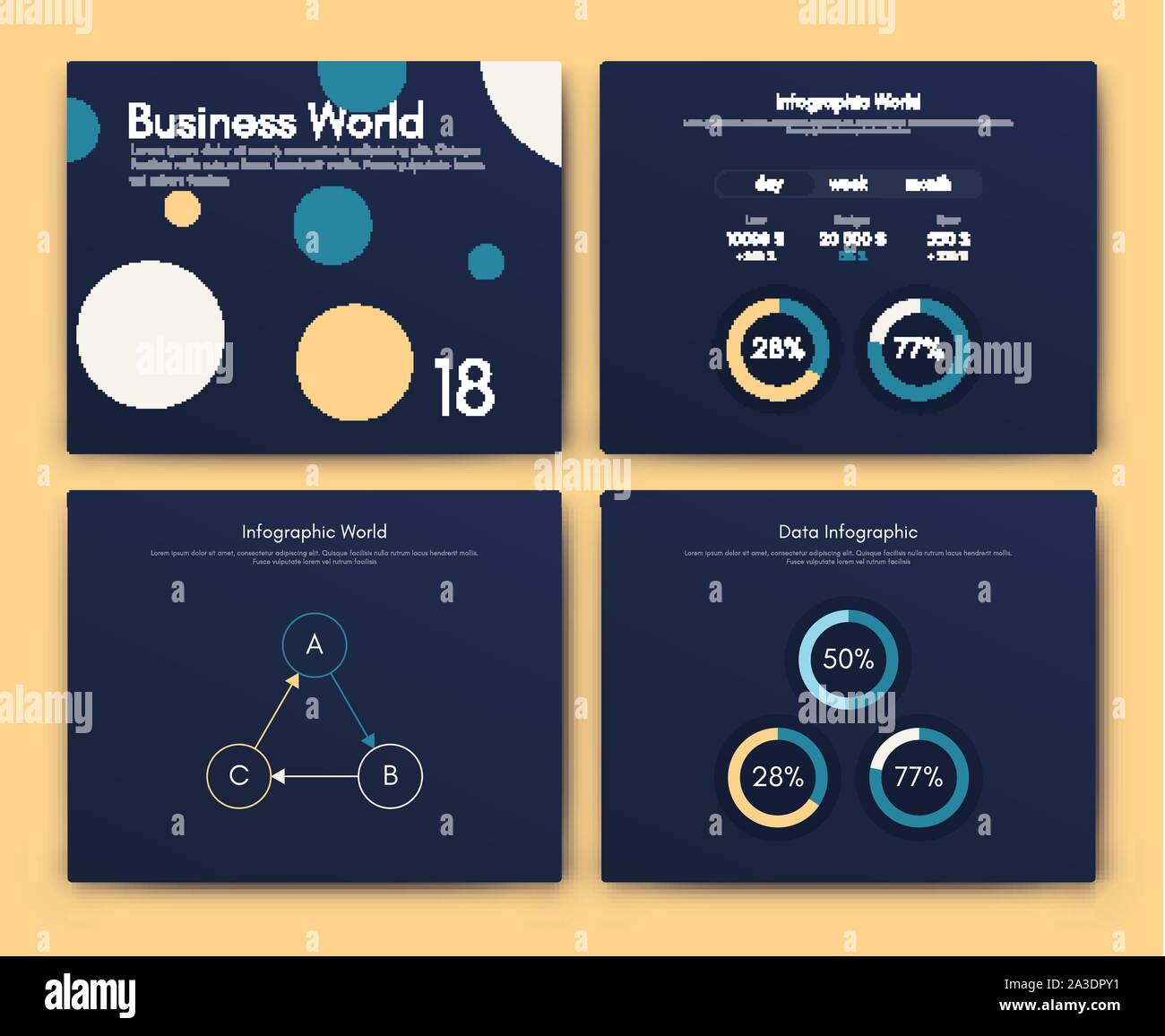 Infographie brochure vector illustration pour les éléments de style moderne. Définir des infographies pour le web Illustration de Vecteur