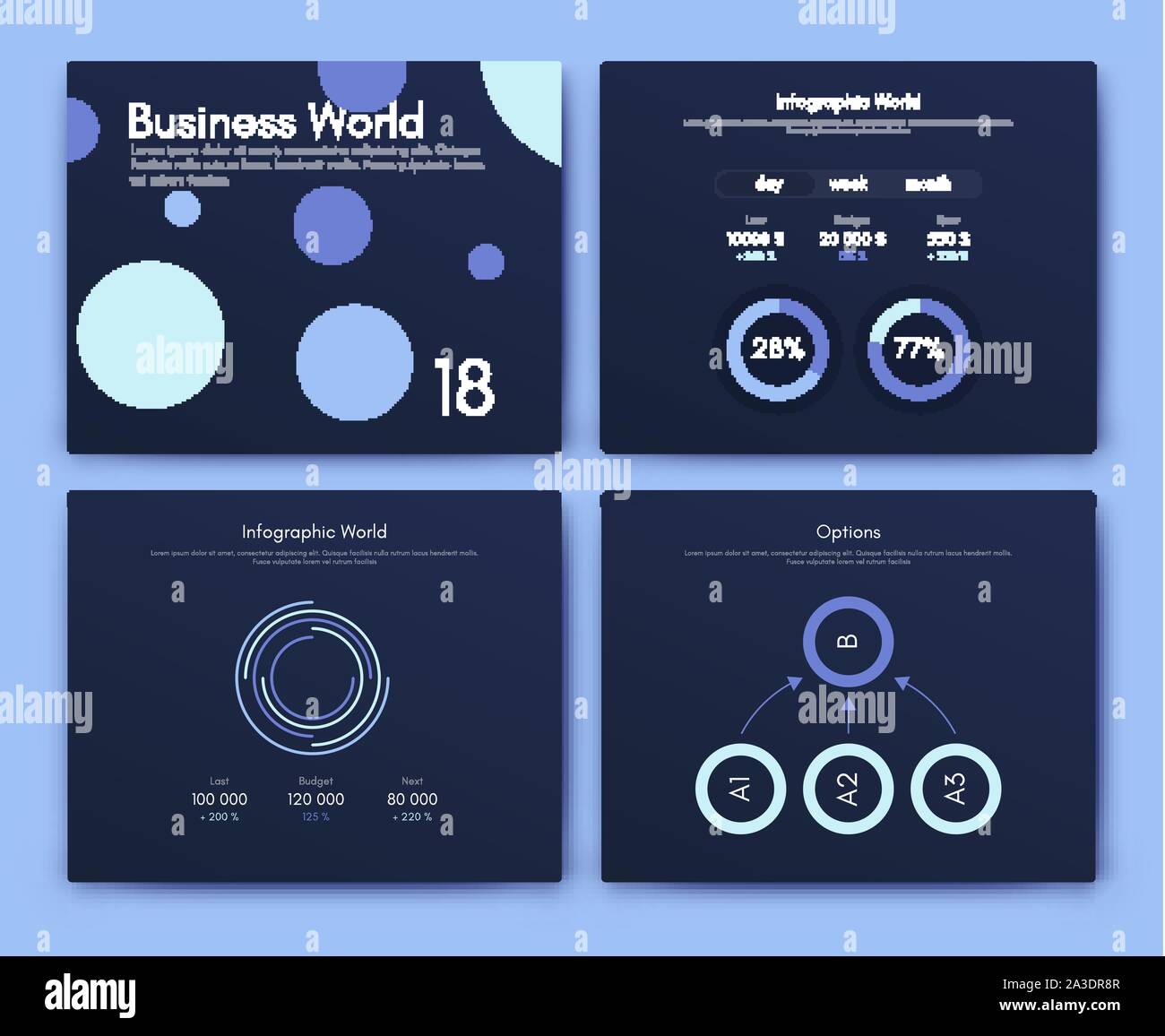 Infographie brochure vector illustration pour les éléments de style moderne. Définir des infographies pour le web Illustration de Vecteur