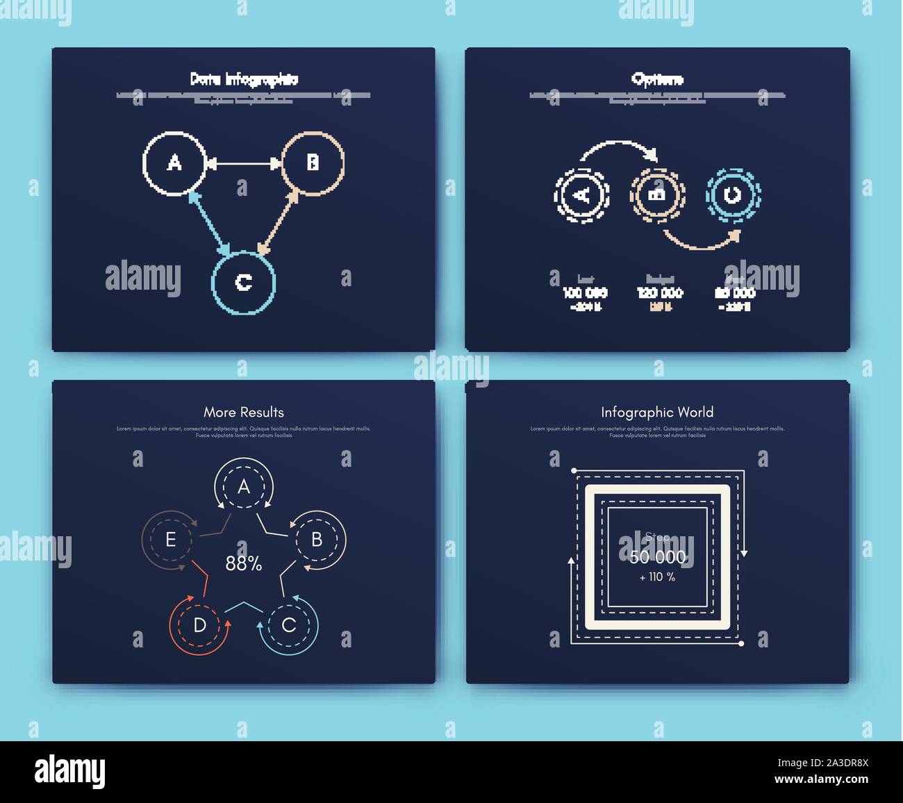 Infographie brochure vector illustration pour les éléments de style moderne. Définir des infographies pour le web Illustration de Vecteur