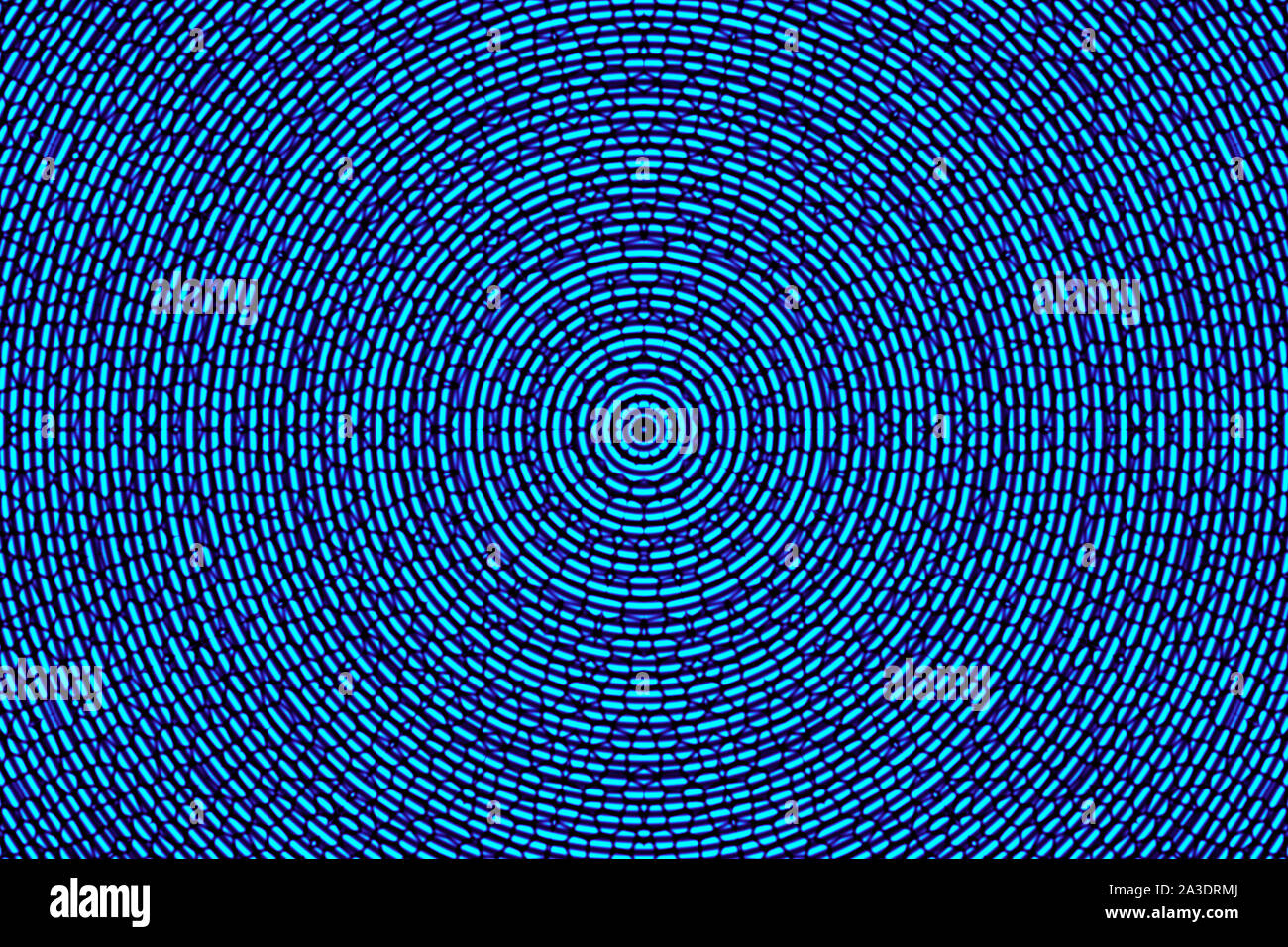 Résumé Contexte kaléidoscopique bleu texturé avec des cercles et des cellules. Texture Glitch Banque D'Images