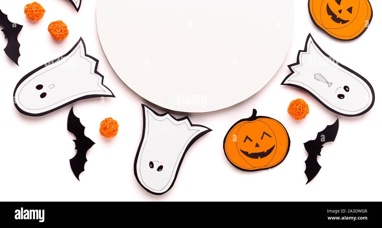 Happy Halloween fond avec chiffres mignon traditionnel Banque D'Images