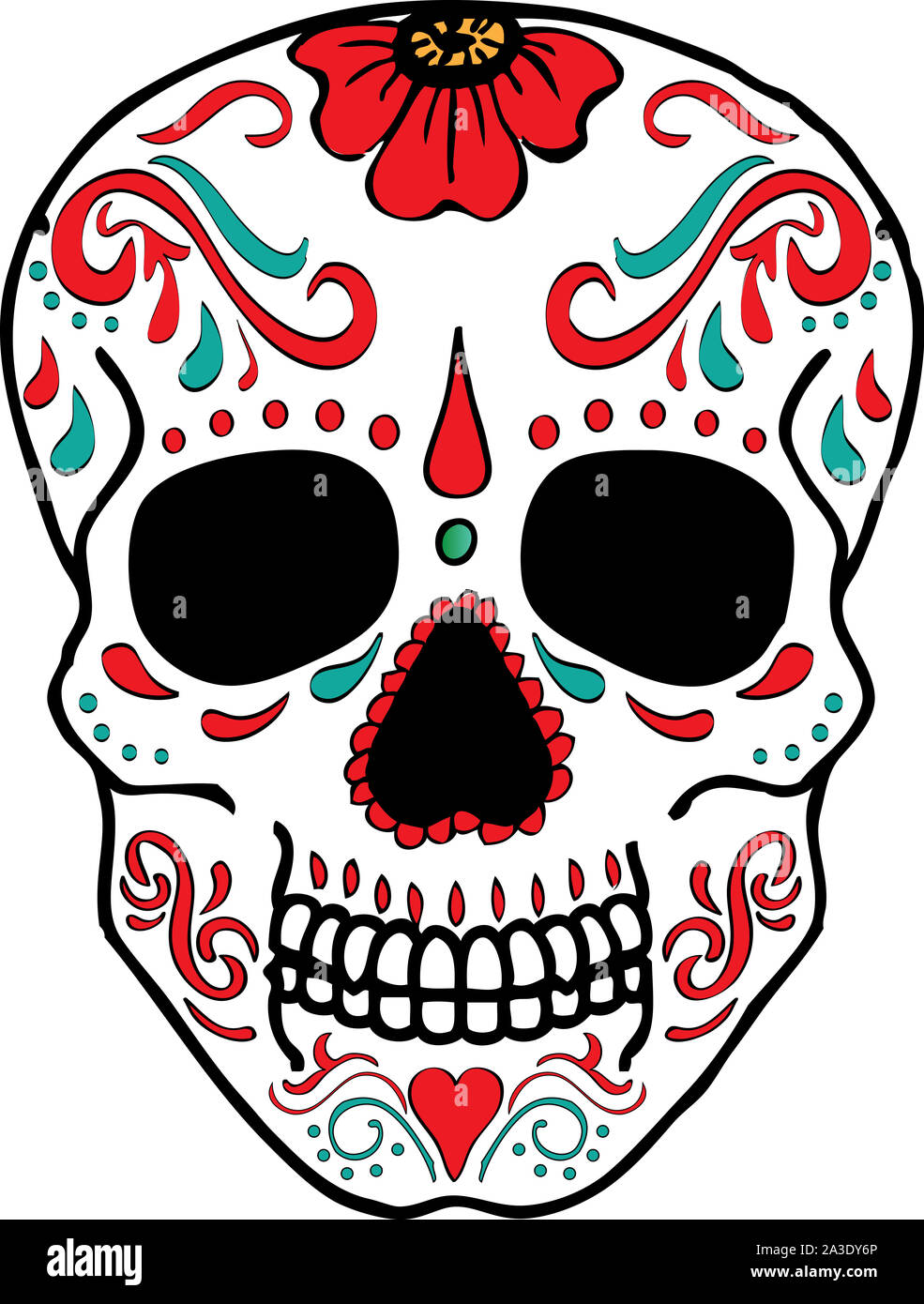 Crâne en sucre pour le Jour des morts et d'Halloween Banque D'Images