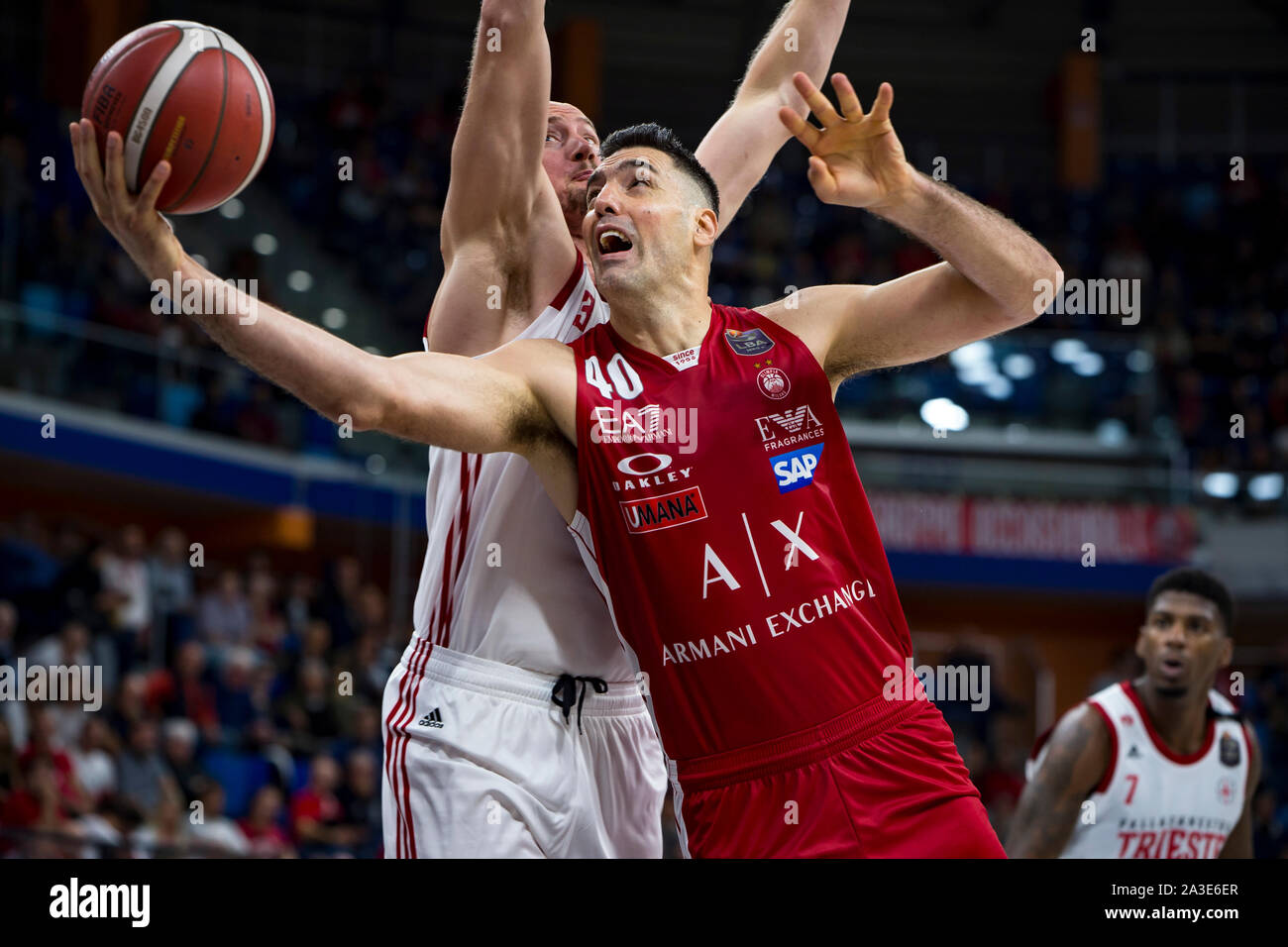 Luis Scola (AX Armani Exchange Olimpia Milano) pendant un match de basket Legabasket Serie AX Armani Exchange Olimpia Milan, Trieste je vs Banque D'Images