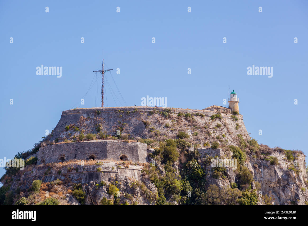 L'ancienne forteresse vénitienne sur l'île grecque de Corfou, Grèce Banque D'Images