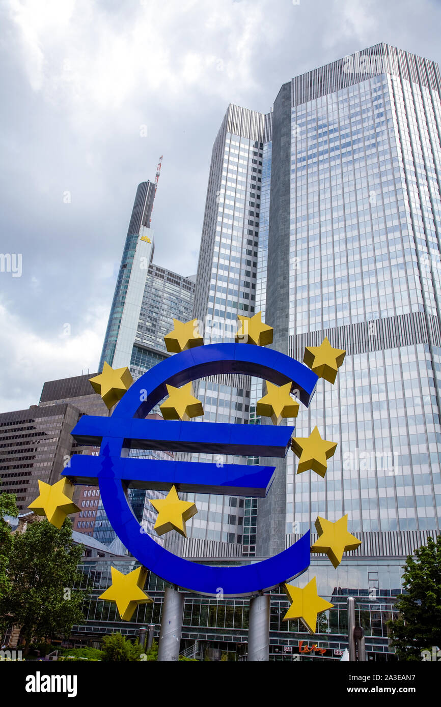 Signe de la Communauté européenne à Francfort/Main Allemagne Banque D'Images