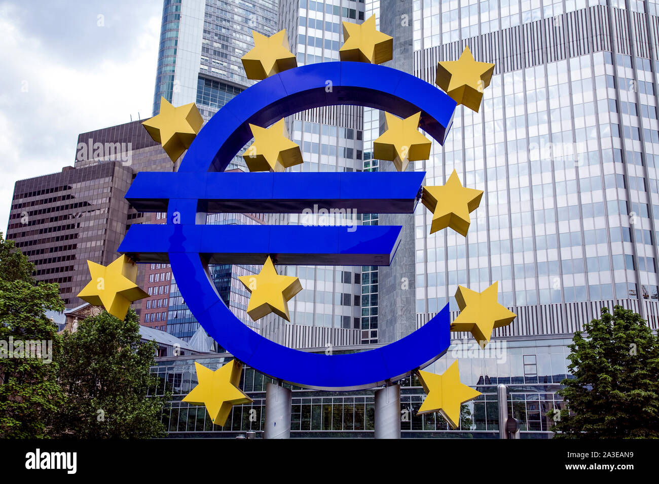 Signe de la Communauté européenne à Francfort/Main Allemagne Banque D'Images