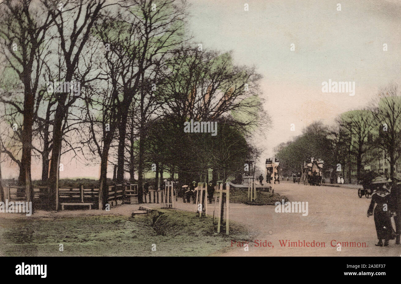 Park Side, Wimbledon Common, Angleterre, ancienne carte postale Banque D'Images