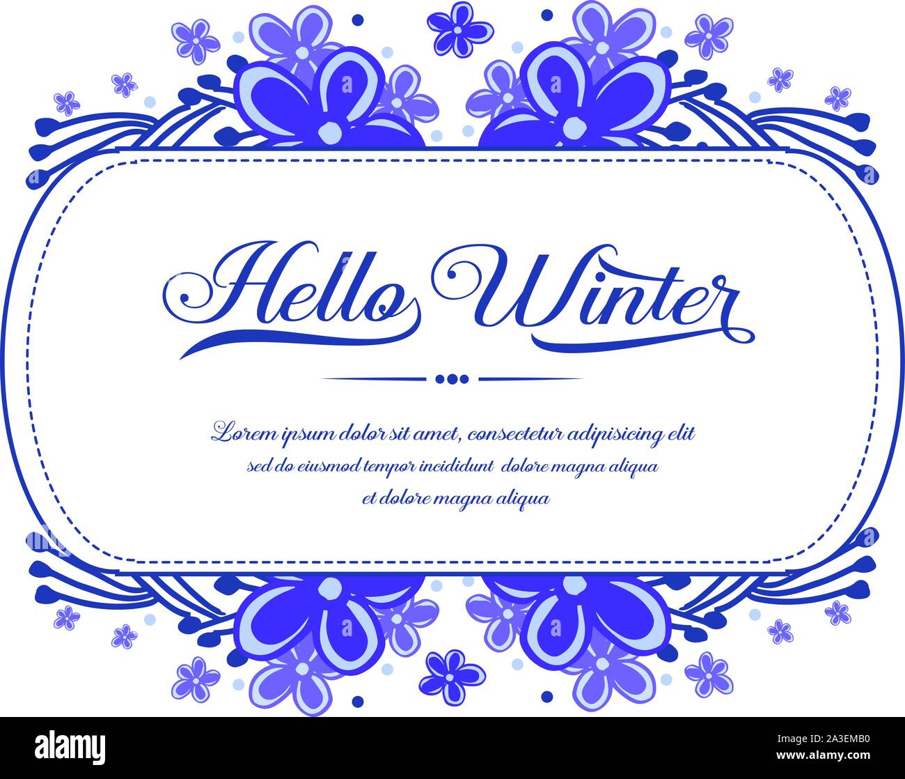 Carte de fond d'hiver bonjour, avec dessin de conception de pourpre floral frame. Vector Illustration de Vecteur