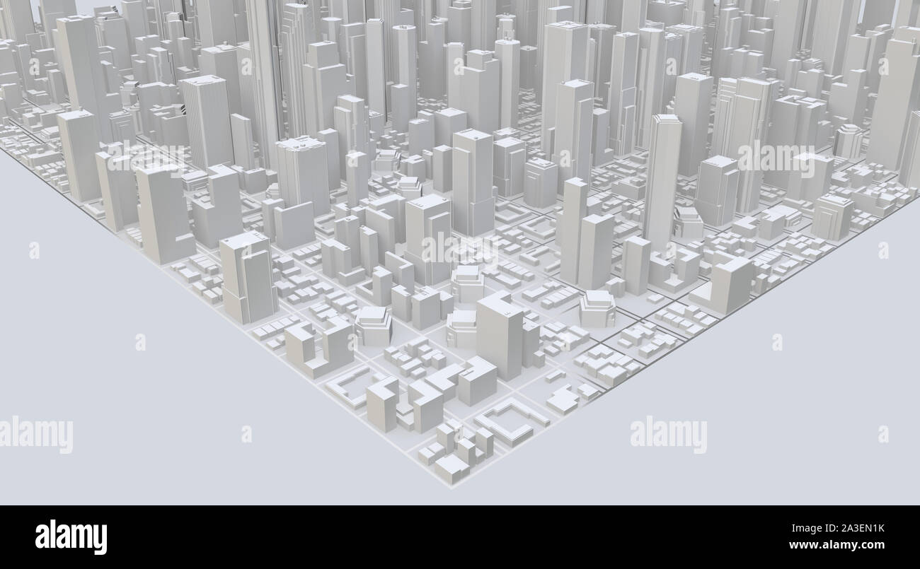 Vue aérienne du paysage urbain historique. Le rendu 3d. Banque D'Images
