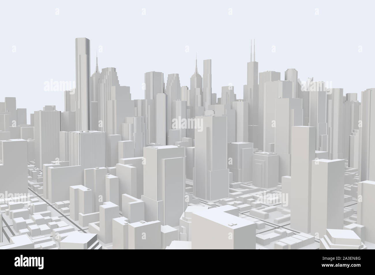 Image 3D render, vue aérienne du paysage urbain historique. Le rendu 3d. Banque D'Images