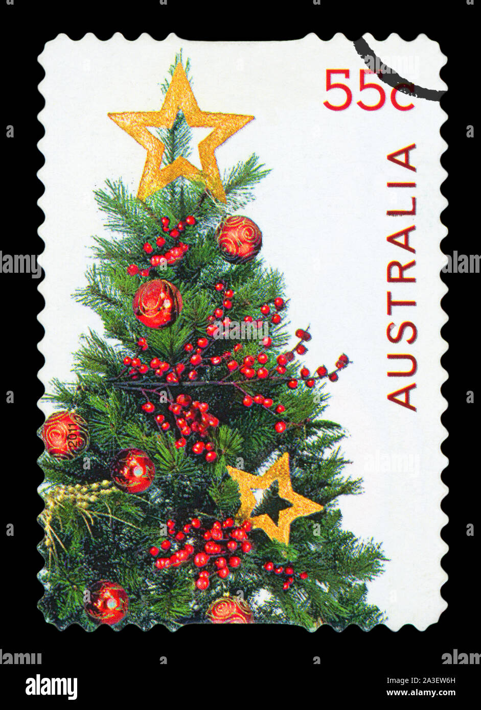 L'AUSTRALIE - circa 2011 : timbre imprimé en Australie montre l'arbre de Noël, vers 2011. Banque D'Images