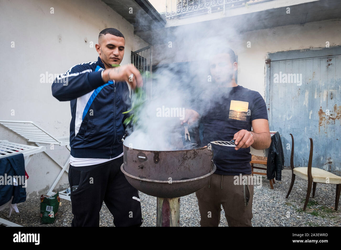 L'Italie, Mortara, Gyargya Festival et vie quotidienne Banque D'Images