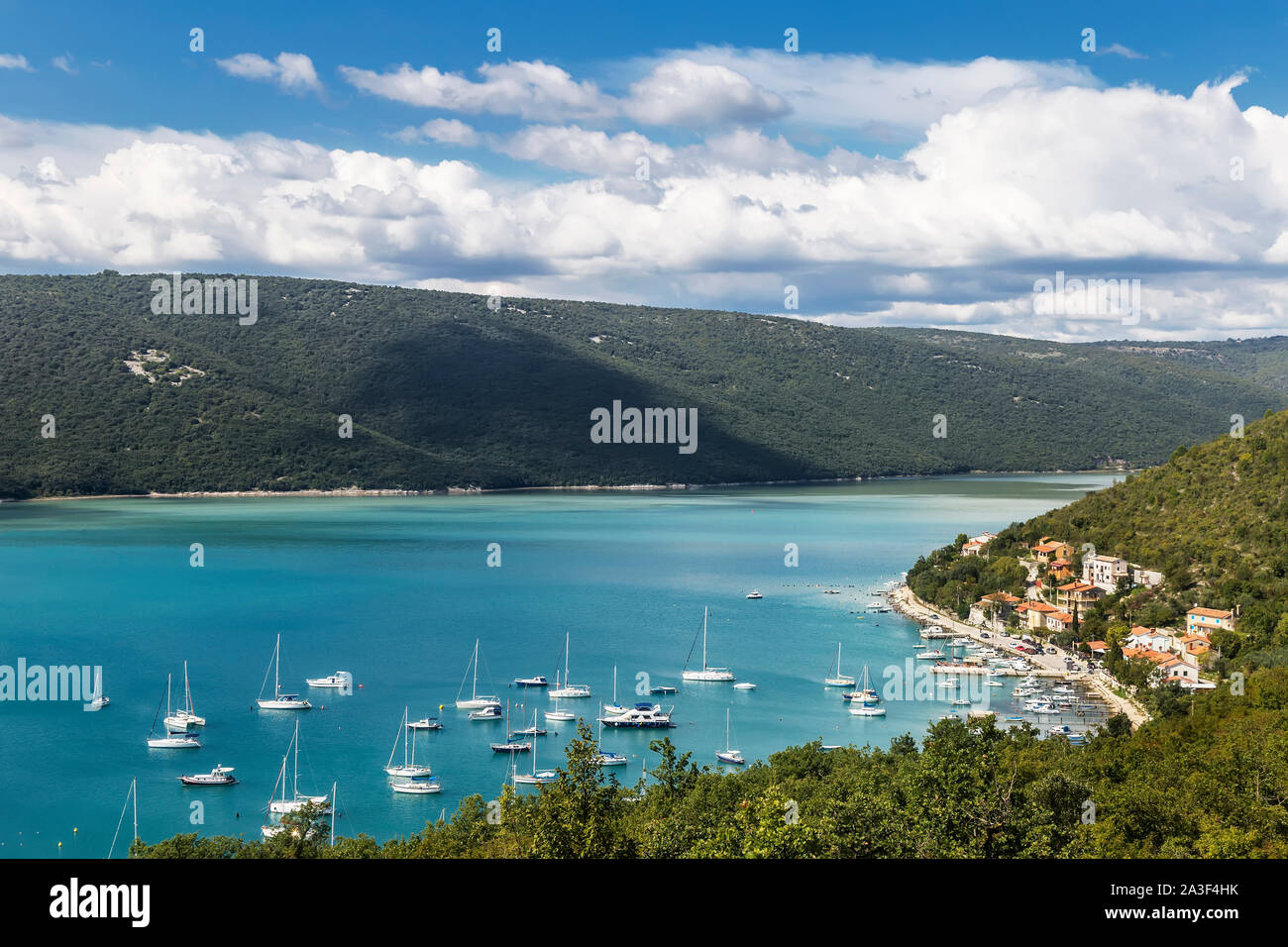 Une vue aérienne de Trget, Istrie, Croatie Banque D'Images