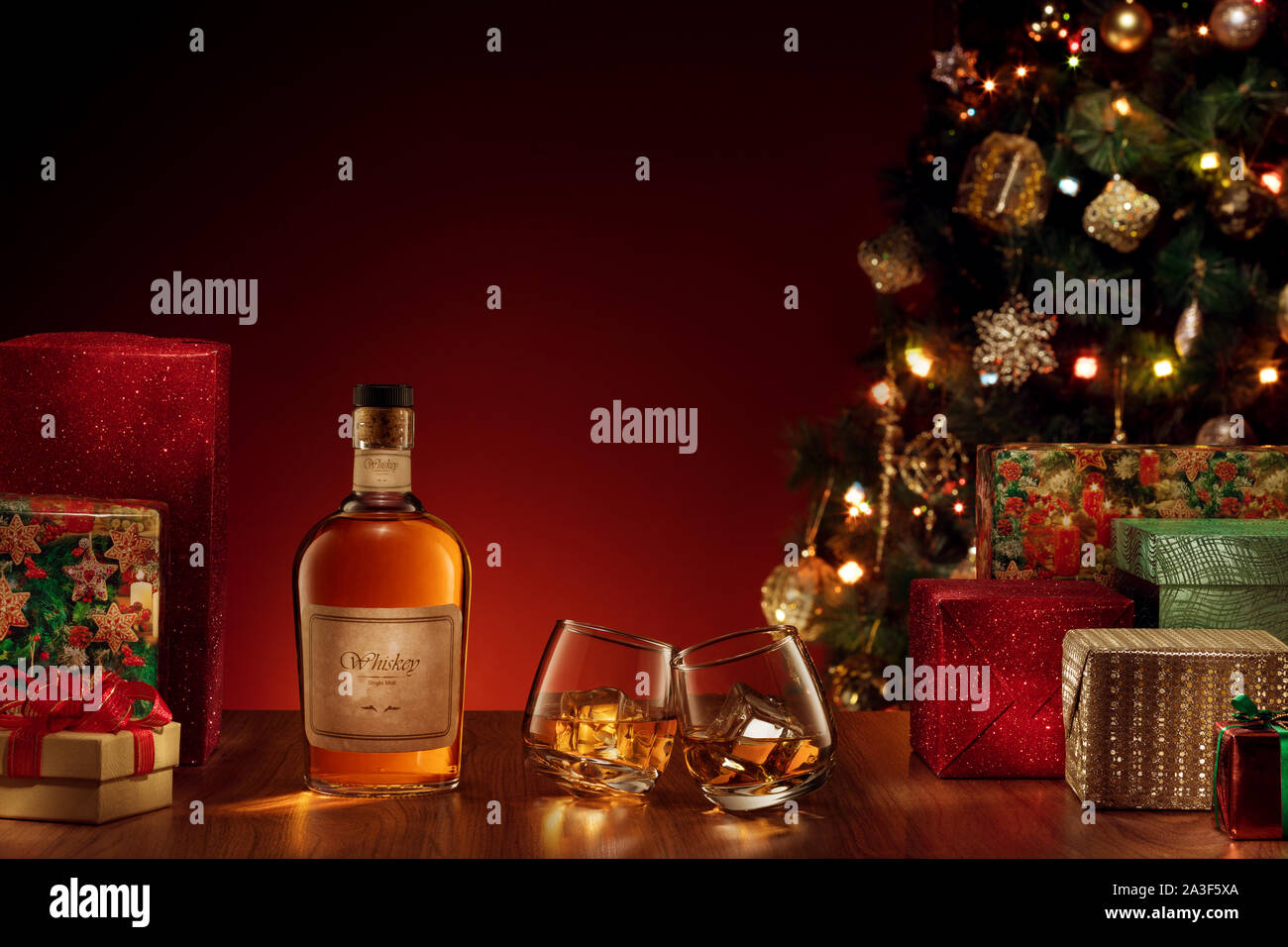 Nouvelle année whiskey Banque D'Images