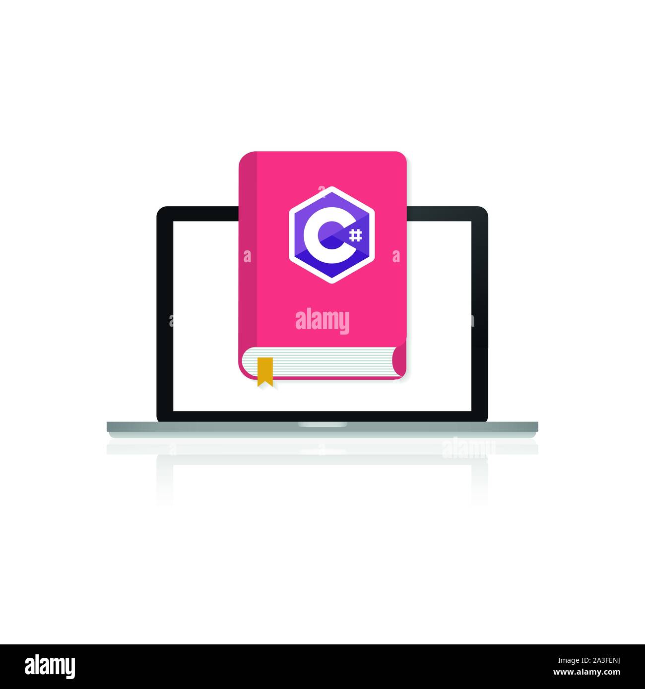 Icône de livres sur la programmation. Un livre sur le langage de programmation C. Stock Vector illustration. Illustration de Vecteur