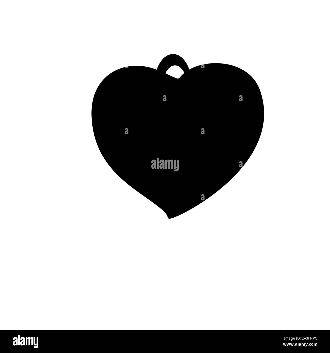 Coeur de Noël Silhouette arbre de Noël jouet. Symbole Bonne Année. Vector Illustration Illustration de Vecteur