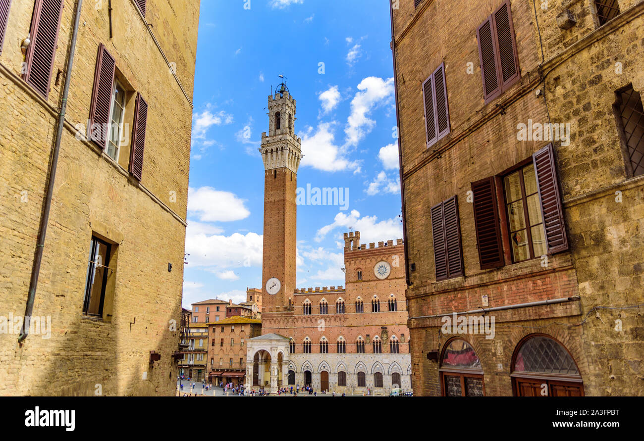 Sienne - Piazza del Campo - vieille ville historique en Italie Banque D'Images