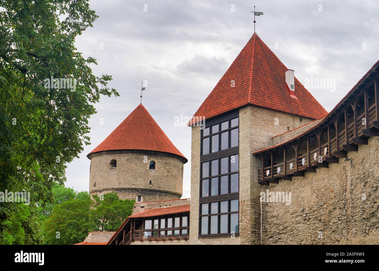 Tour de la jeune fille à Tallinn, Estonie. Neitsitorn. Banque D'Images