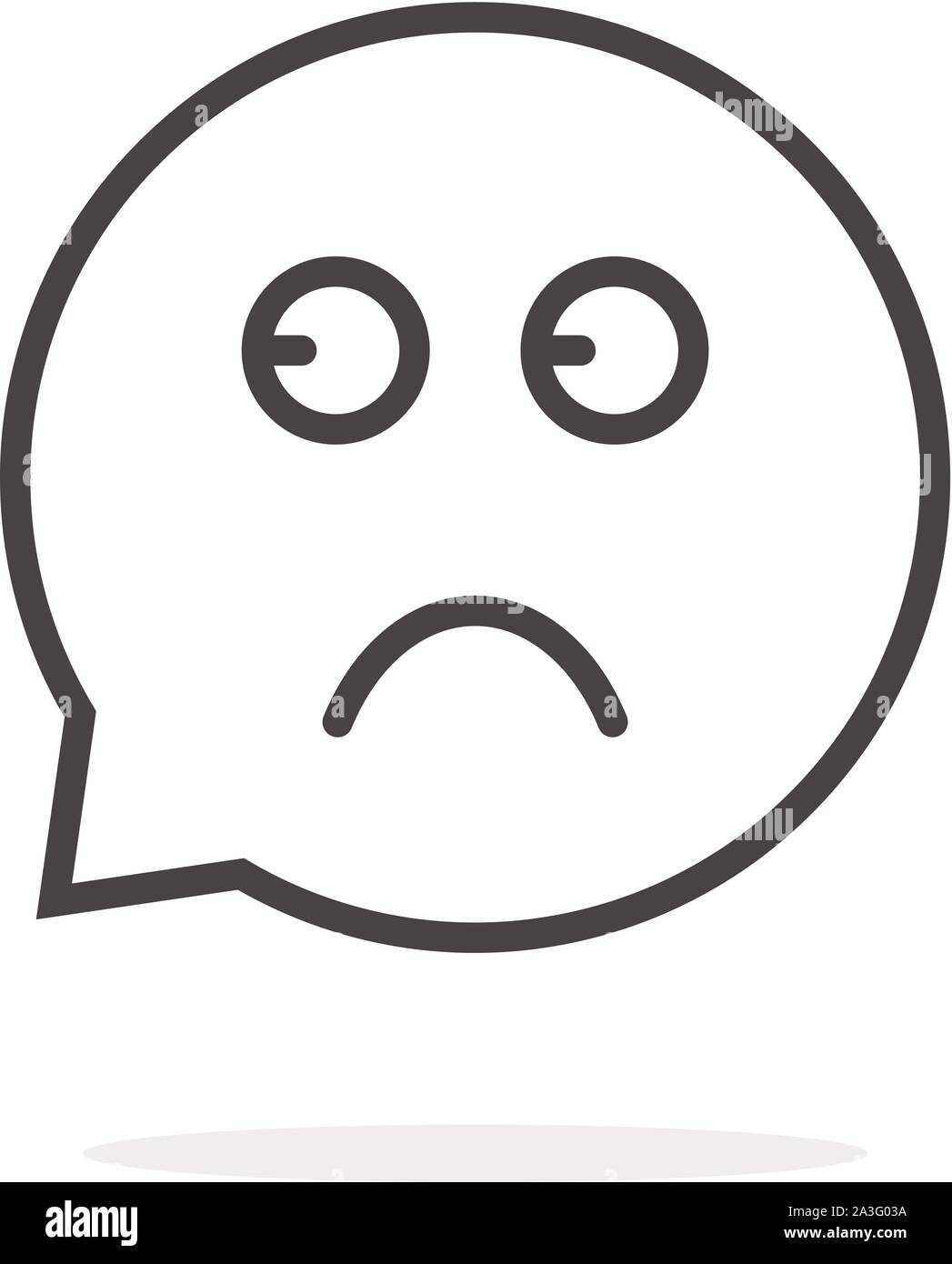 Fine ligne peur discours emoji logo bulle Illustration de Vecteur