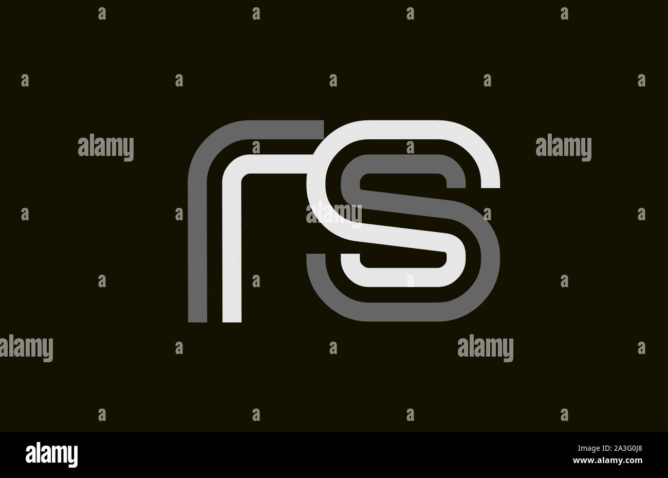 En noir et blanc logo RS R S lettre alphabet combinaison pour la conception de l'icône. Pour un logo d'une société ou d'affaires. Illustration de Vecteur
