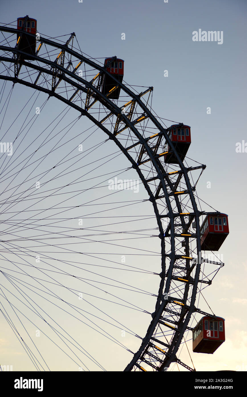 La Grande Roue du Prater de Vienne nommé Wurstelprater Banque D'Images