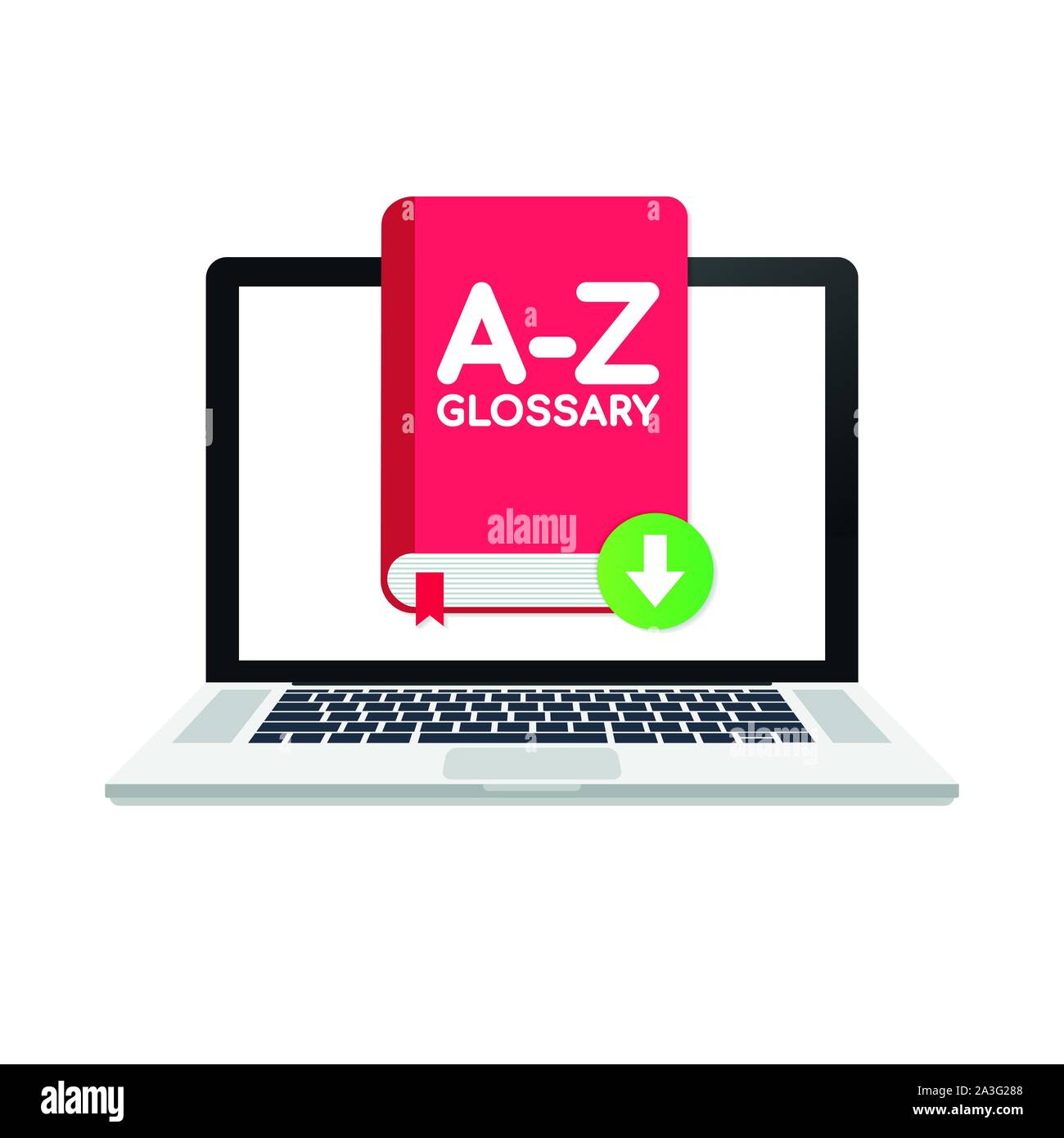 Télécharger Glossaire livre sur ordinateur portable. Vector illustration. Illustration de Vecteur