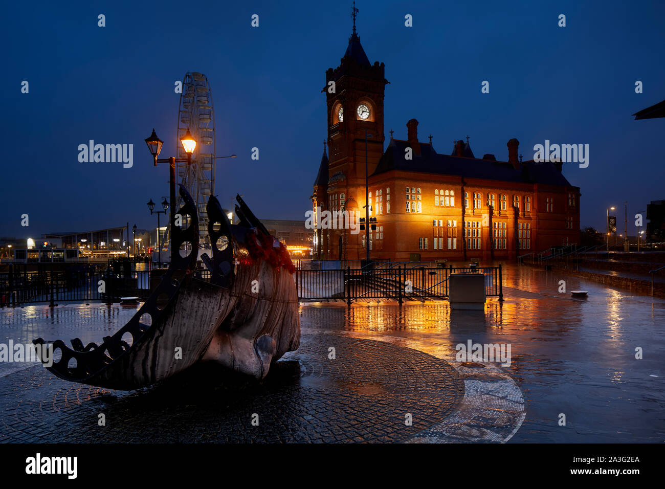 Monument Pierhead building bâtiment classé de l'Assemblée nationale du Pays de Galles dans la baie de Cardiff, Pays de Galles. Conçu par l'architecte William Frame Banque D'Images