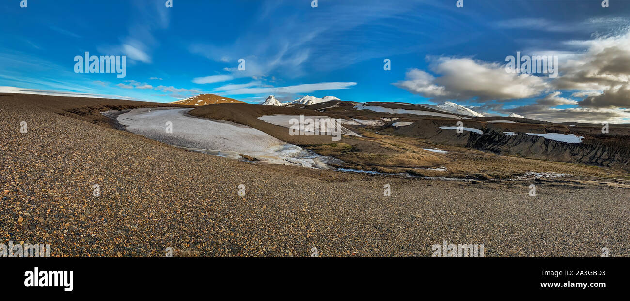 Paysage, Mt. Kerlingafjoll, hauts plateaux du centre, de l'Islande Banque D'Images