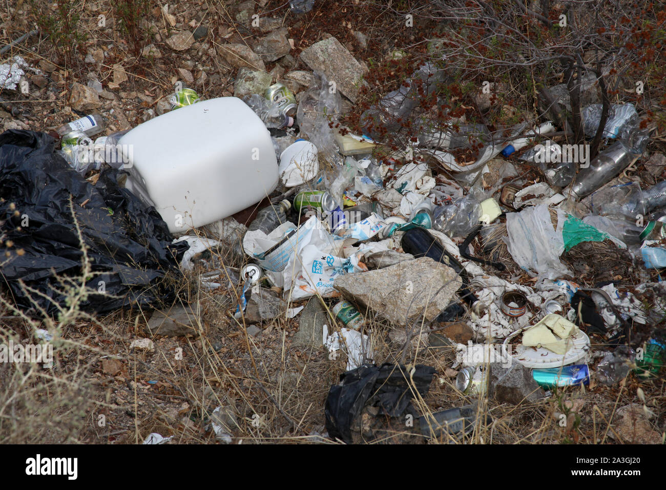 Fly-tipping en Italie Banque D'Images