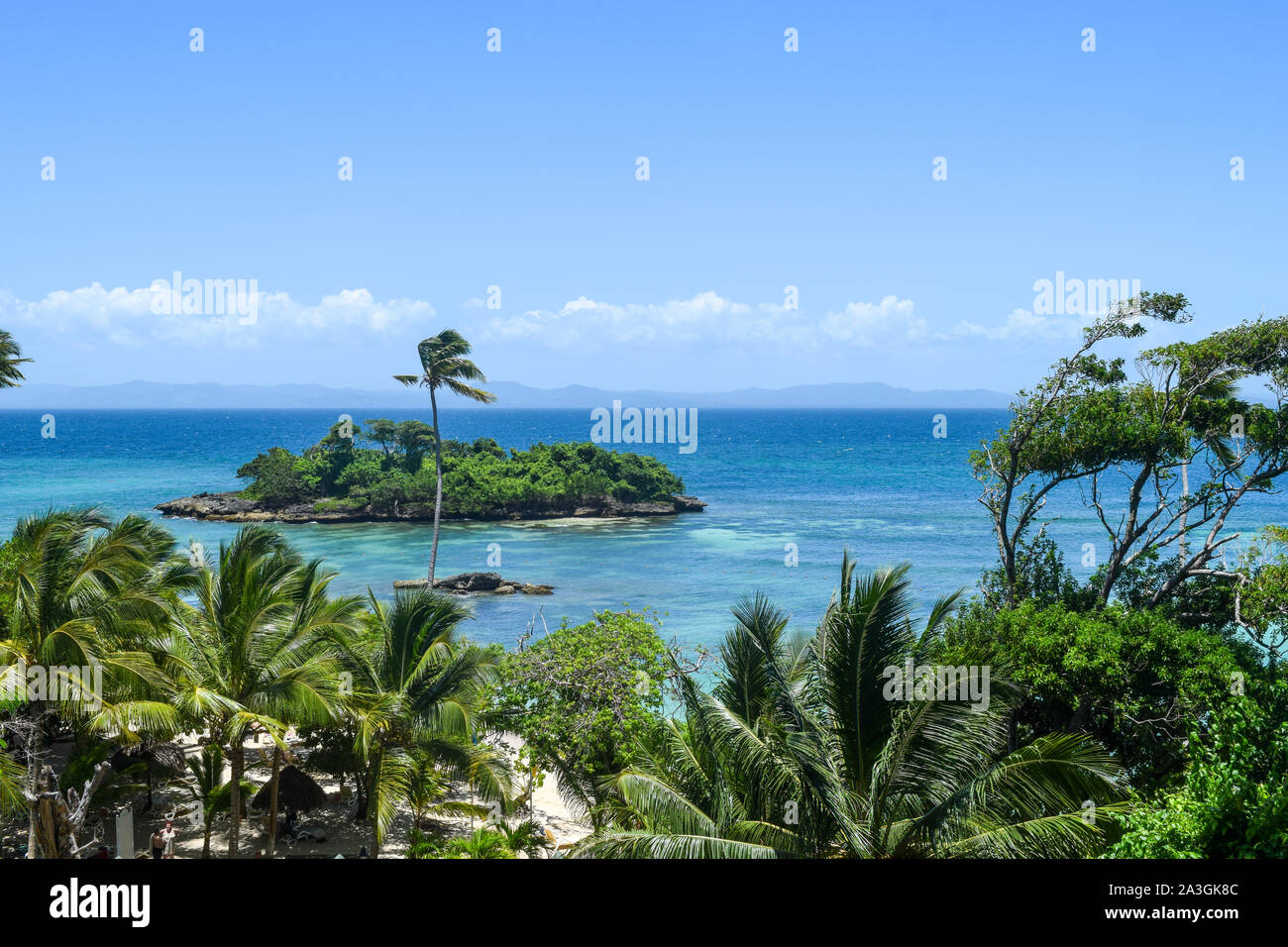 île en mer des caraïbes, vue de cayo levantado Banque D'Images