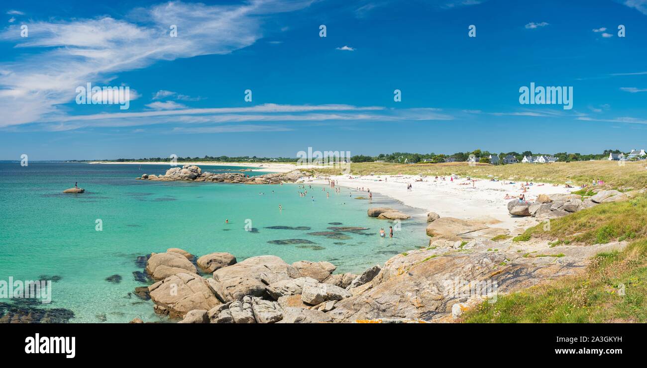 La France, Finistère, Tregunc Trevignon, beach Banque D'Images