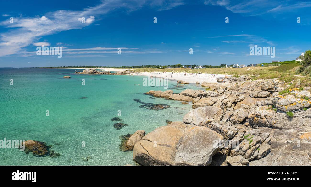 La France, Finistère, Tregunc Trevignon, beach Banque D'Images