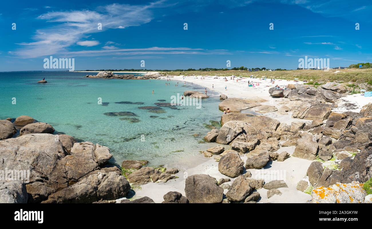 La France, Finistère, Tregunc Trevignon, beach Banque D'Images
