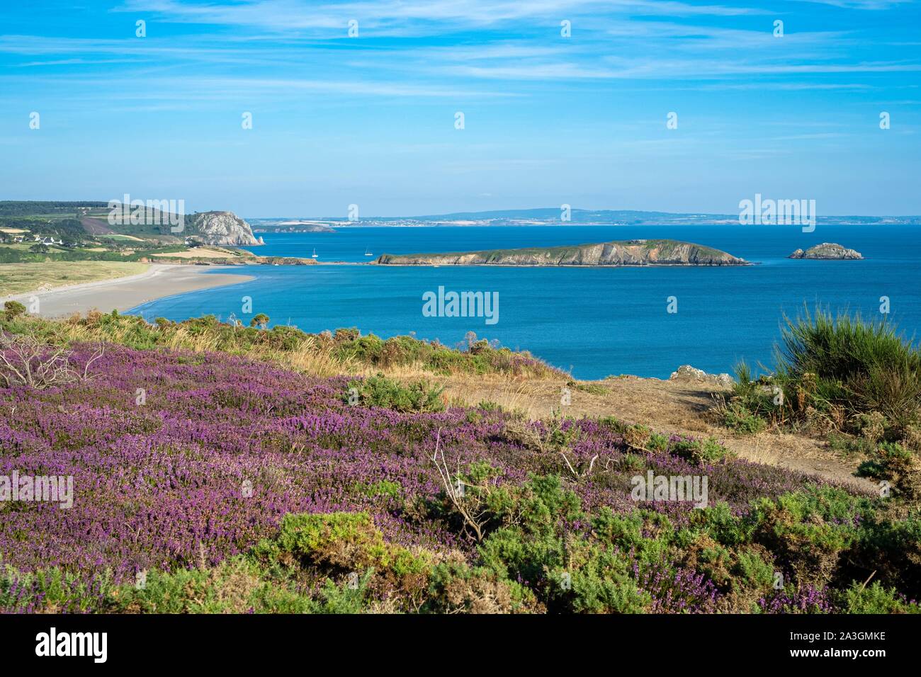 La France, Finistère, Parc naturel régional d'Armorique, la Presqu'île de Crozon, la baie de Douarnenez et la baie, Aber beach Banque D'Images